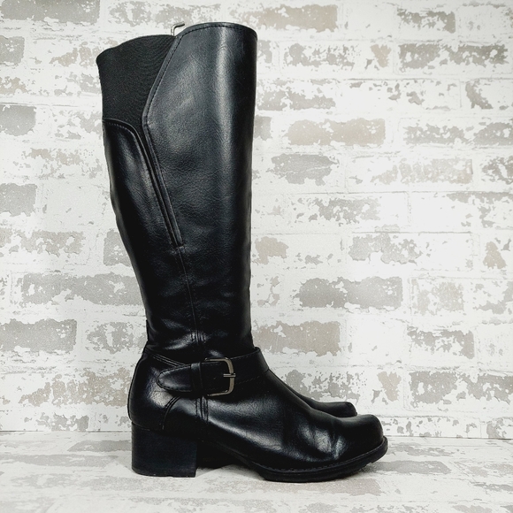 New BareTraps Women's Black Faux Leather Riding Boots F206 - Picture 4 of 12